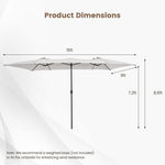  - 15 Feet Double - Sized Patio Umbrella with Crank Handle and Vented Tops - Outdoor Style Company