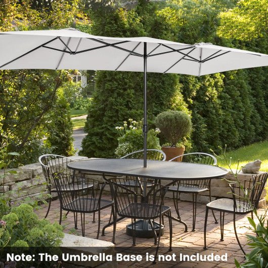  - 15 Feet Double - Sized Patio Umbrella with Crank Handle and Vented Tops - Outdoor Style Company