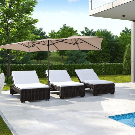  - 15 Feet Double - Sized Patio Umbrella with Crank Handle and Vented Tops - Outdoor Style Company