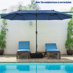  - 15 Feet Patio Double - Sided Umbrella with Hand - Crank System - Outdoor Style Company