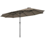  - 15 Feet Patio Double - Sided Umbrella with Hand - Crank System - Outdoor Style Company