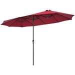  - 15 Feet Patio Double - Sided Umbrella with Hand - Crank System - Outdoor Style Company