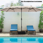  - 15 Feet Patio Double - Sided Umbrella with Hand - Crank System - Outdoor Style Company