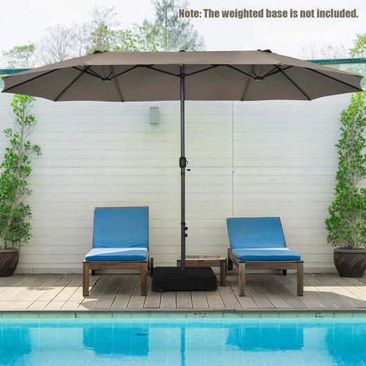  - 15 Feet Patio Double - Sided Umbrella with Hand - Crank System - Outdoor Style Company