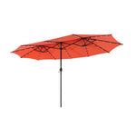  - 15 Feet Twin Patio Umbrella with 48 Solar LED Lights - Outdoor Style Company