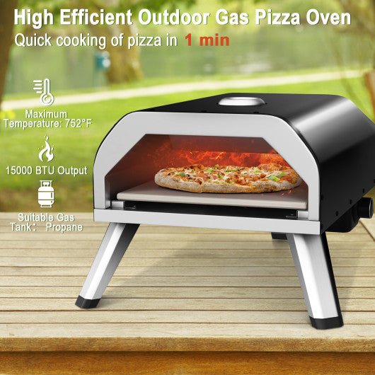  - 15000 BTU Foldable Pizza Oven with Pizza Peel Stone and Cutter - Outdoor Style Company