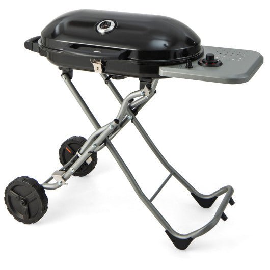  - 15000 BTU Portable Propane BBQ Grill with Wheels and Side Shelf - Outdoor Style Company