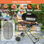  - 15000 BTU Portable Propane BBQ Grill with Wheels and Side Shelf - Outdoor Style Company