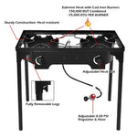  - 150000 BTU Double Burner Outdoor Stove BBQ Grill - Outdoor Style Company