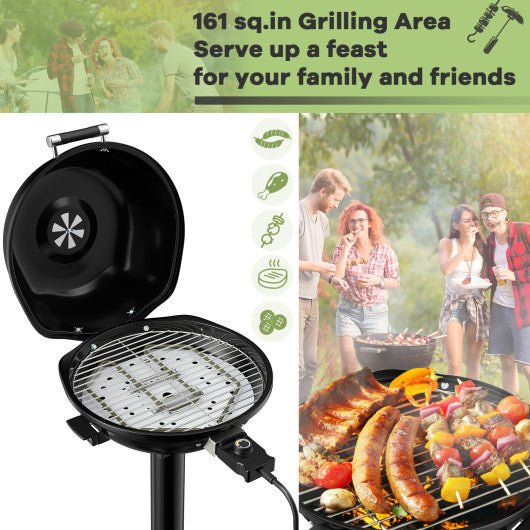  - 1600W Portable Electric BBQ Grill with Removable Non - Stick Rack - Outdoor Style Company