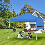  - 17 Feet x 10 Feet Foldable Pop Up Canopy with Adjustable Instant Sun Shelter - Blue - Outdoor Style Company