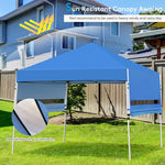  - 17 Feet x 10 Feet Foldable Pop Up Canopy with Adjustable Instant Sun Shelter - Blue - Outdoor Style Company