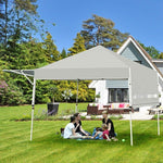  - 17 Feet x 10 Feet Foldable Pop Up Canopy with Adjustable Instant Sun Shelter - Gray - Outdoor Style Company