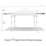  - 17 Feet x 10 Feet Foldable Pop Up Canopy with Adjustable Instant Sun Shelter - White - Outdoor Style Company