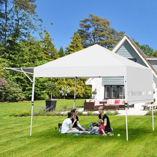  - 17 Feet x 10 Feet Foldable Pop Up Canopy with Adjustable Instant Sun Shelter - White - Outdoor Style Company