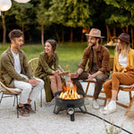  - 17 Inch Portable Gas Fire Pit with Folding Legs and Removable Grill for Camping - Outdoor Style Company