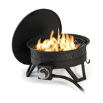 17 Inch Portable Gas Fire Pit with Folding Legs and Removable Grill for Camping