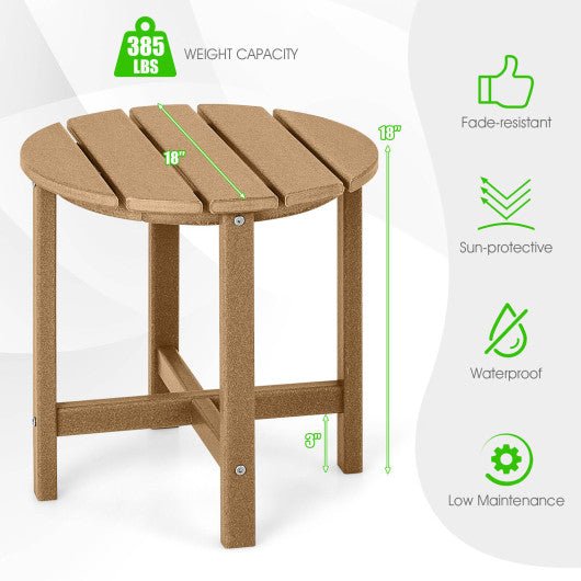  - 18 Inch Round Weather - Resistant Adirondack Side Table - Outdoor Style Company