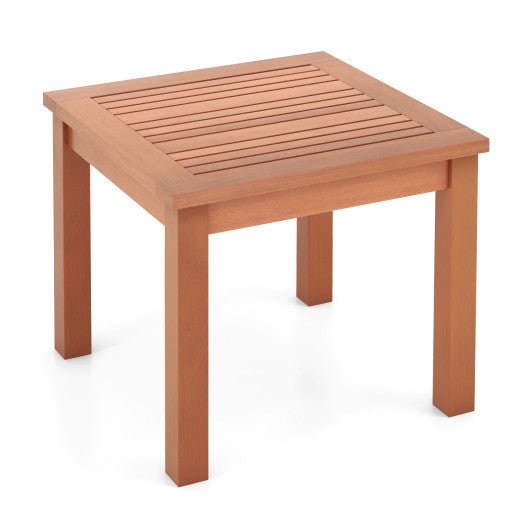  - 18 Inch Square End Outdoor Adirondack Side Table with Slatted Tabletop - Outdoor Style Company