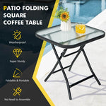  - 18 Inch Square Patio Bistro Table with Rustproof Frame - Outdoor Style Company