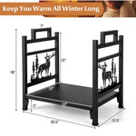  - 18.5 Inch Metal Firewood Rack with Dual Handles - Outdoor Style Company