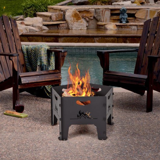  - 19 Inches Collapsible Portable Plug Fire Pit with Storage Bag - Outdoor Style Company