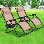  - 2 Pieces Folding Recliner Zero Gravity Lounge Chair - Outdoor Style Company