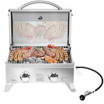  - 2 Burner Portable Stainless Steel BBQ Table Top Grill for Outdoors - Outdoor Style Company