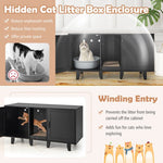  - 2 - Door Cat Litter Box Enclosure with Winding Entry and Scratching Board - Outdoor Style Company