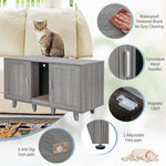  - 2 - Door Cat Litter Box Enclosure with Winding Entry and Scratching Board - Outdoor Style Company