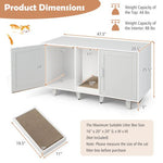  - 2 - Door Cat Litter Box Enclosure with Winding Entry and Scratching Board - Outdoor Style Company