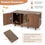  - 2 - Door Cat Litter Box Enclosure with Winding Entry and Scratching Board - Outdoor Style Company