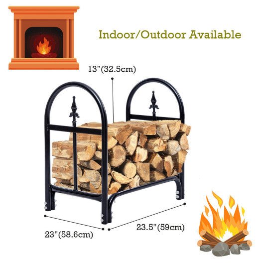  - 2 Feet Outdoor Heavy Duty Steel Firewood Storage Holder - Outdoor Style Company