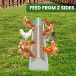  - 2 - in - 1 Galvanized Steel Wall Mount Hay and Grain Feeder with Adjustable Distance - Outdoor Style Company