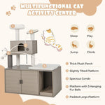  - 2 - in - 1 Modern Cat Tower with Litter Box Enclosure for Indoor Cars - Outdoor Style Company