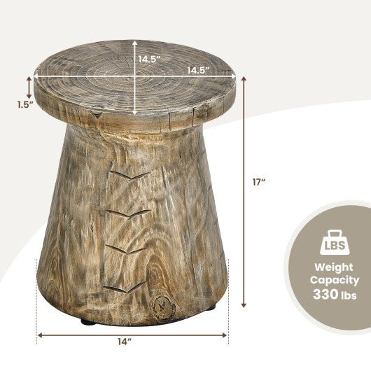  - 2 - in - 1 Rock End Table with Wood Grain for Living Room - Outdoor Style Company