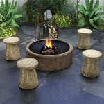  - 2 - in - 1 Rock End Table with Wood Grain for Living Room - Outdoor Style Company