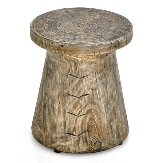  - 2 - in - 1 Rock End Table with Wood Grain for Living Room - Outdoor Style Company