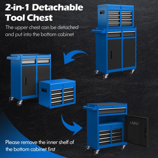  - 2 - in - 1 Tool Chest and Cabinet with 5 Sliding Drawers - Outdoor Style Company