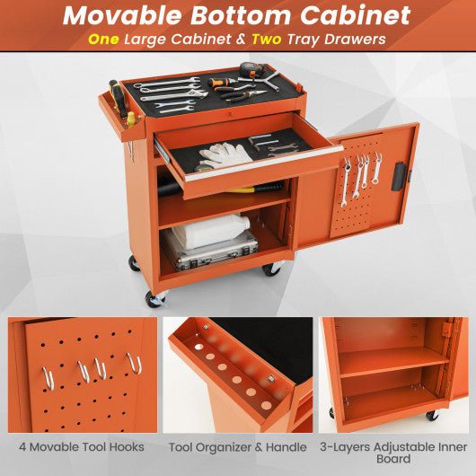  - 2 - in - 1 Tool Chest and Cabinet with 5 Sliding Drawers - Outdoor Style Company