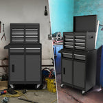  - 2 - in - 1 Tool Chest and Cabinet with 5 Sliding Drawers - Outdoor Style Company