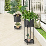  - 2 Metal Planter Pot Stands with Drainage Holes - Outdoor Style Company