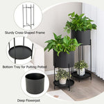  - 2 Metal Planter Pot Stands with Drainage Holes - Outdoor Style Company