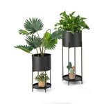  - 2 Metal Planter Pot Stands with Drainage Holes - Outdoor Style Company