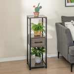  - 2 Pack 3 Tier Tall Metal Plant Stand with Drawer and Display Shelf - Outdoor Style Company