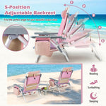  - 2 - Pack Folding Backpack Beach Chair 5 - Position Outdoor Reclining Chairs with Pillow - Outdoor Style Company