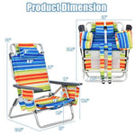 - 2 - Pack Folding Backpack Beach Chair 5 - Position Outdoor Reclining Chairs with Pillow - Outdoor Style Company