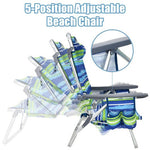  - 2 - Pack Folding Backpack Beach Chair 5 - Position Outdoor Reclining Chairs with Pillow - Outdoor Style Company