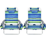  - 2 - Pack Folding Backpack Beach Chair 5 - Position Outdoor Reclining Chairs with Pillow - Outdoor Style Company