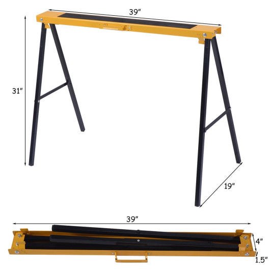  - 2 Pack Heavy Duty Sawhorse with Steel Folding Legs - Outdoor Style Company